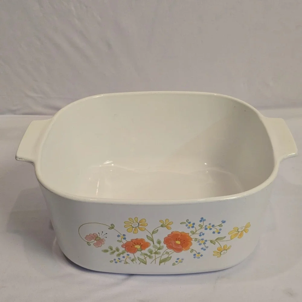 Corning Ware A-5-B 5 Quart‎ Wildflower Casserole Dish with Lid Vintage Pyroceram